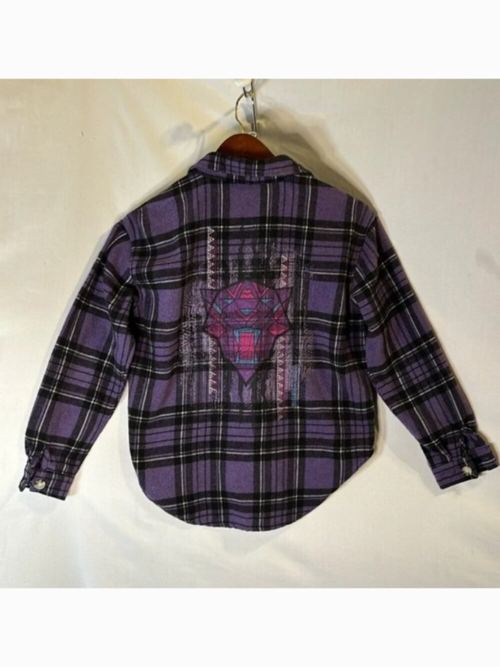 Black Panther Wakanda Forever Plaid Shirt Marvel Size XS Disney